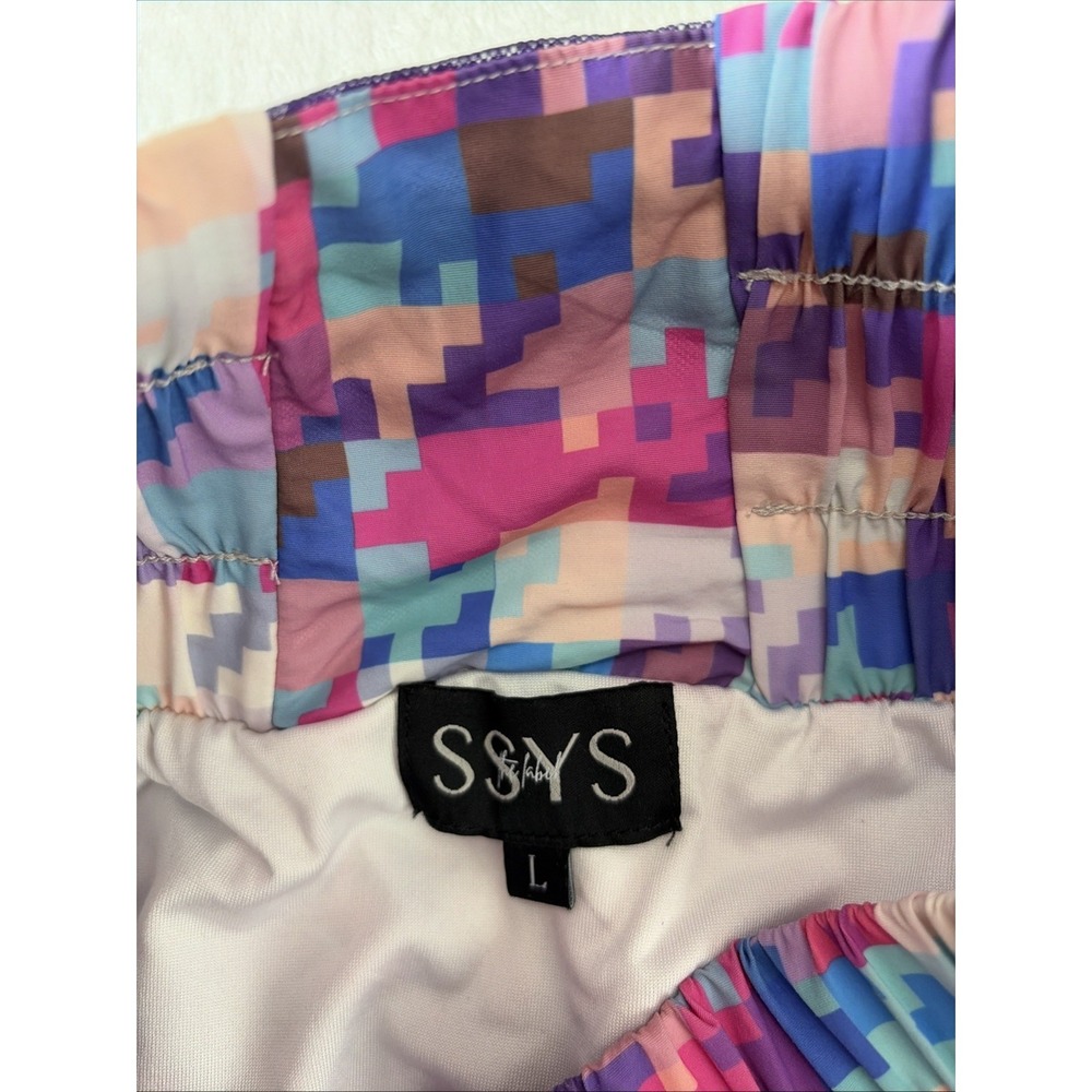 SSYS the label Shorts Large Smocked Waistband Built in Liners Athleisure Cool - Picture 2 of 10